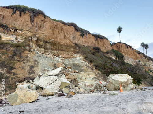 Coastal Bluff Collapse and Erosion in Cardiff by the Sea Southern California