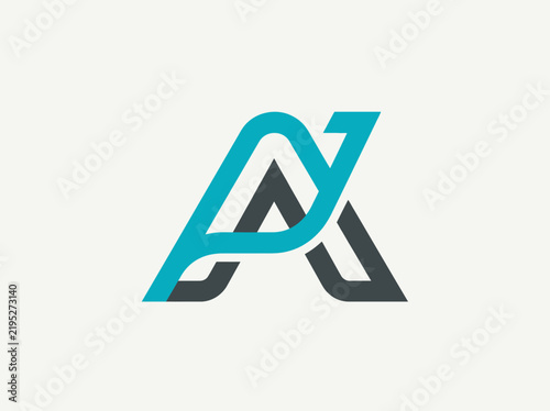 Modern Abstract Letter A Logo Design With Blue And Gray Accents