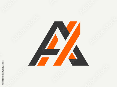 Modern Abstract Letter A Logo Mark With Orange And Gray Color Scheme