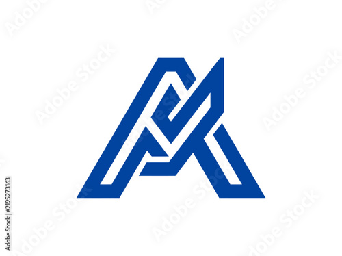Modern Abstract Letter A Symbol Blue On White Background
