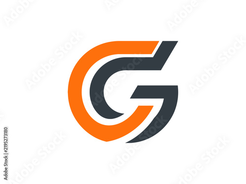 Modern Abstract Letter G Logo Design In Orange And Grey