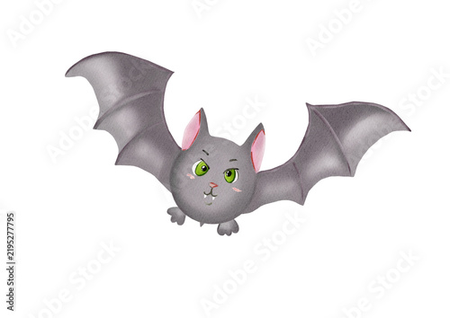 Obraz na płótnie Vampire bat made in Procreate in Watercolor technique