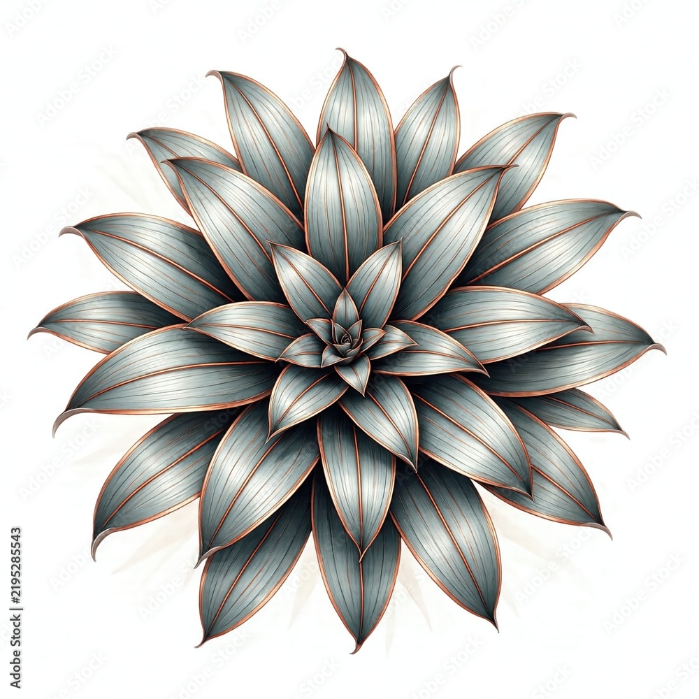 Exotic Plant Bloom with Metallic Accents
