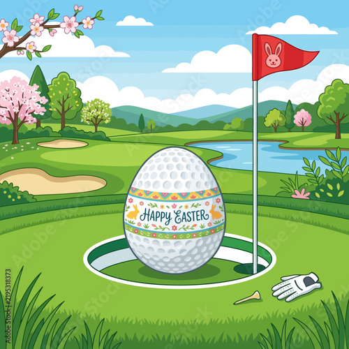 Easter Golfing Celebration On A Beautiful Spring Day