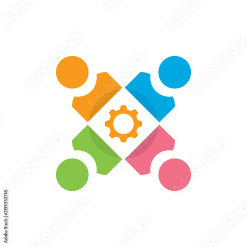 Minimalist teawork people Icon