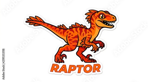 Cute Baby Dinosaur Flat Vector Sticker - Vibrant Prehistoric Animal Icons for Kids and Digital Design