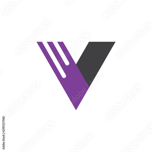 Obraz na płótnie Abstract Geometric Letter V logo