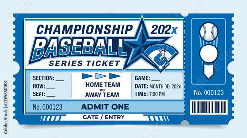 Championship Baseball Series Ticket Admission To Exciting Game