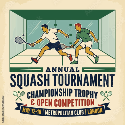 Annual Squash Tournament Championship Trophy And Open Competition Event