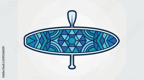 Artistic Paddleboard Design With Geometric Pattern