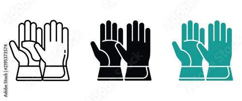Pair of protective work gloves icon vector illustration with safety gear manual labor work wear