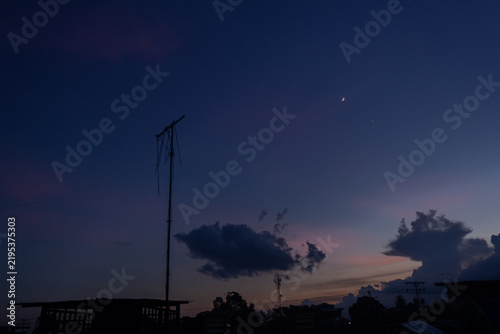 Photography Night sky with moon and clouds. Night sky with moon and clouds.