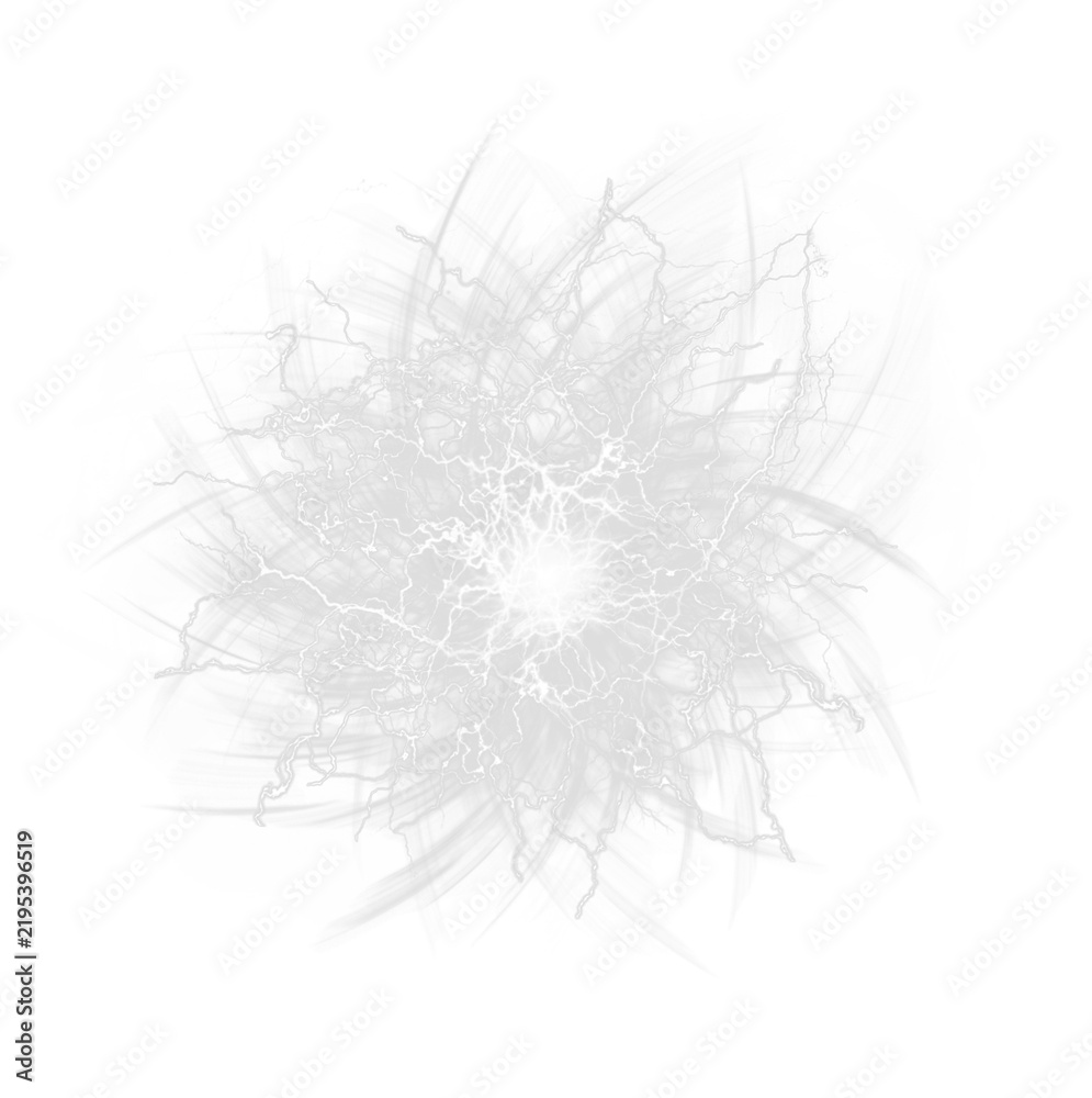 Obraz premium Abstract white energy burst isolated on transparent background