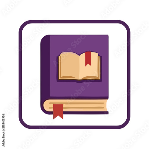 Elegant closed book icon with bookmark, symbolizing knowledge, learning, and literature.