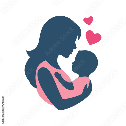 Cute silhouette of woman profile vector drawing on white background