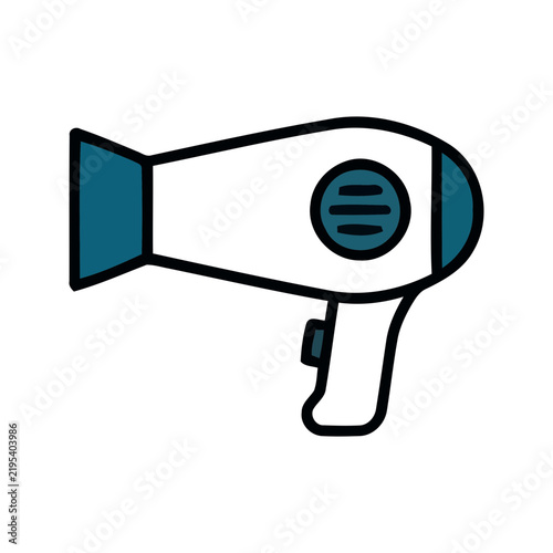 Hair Dryer Icon Line Art Vector for Styling Salon Beauty Equipment