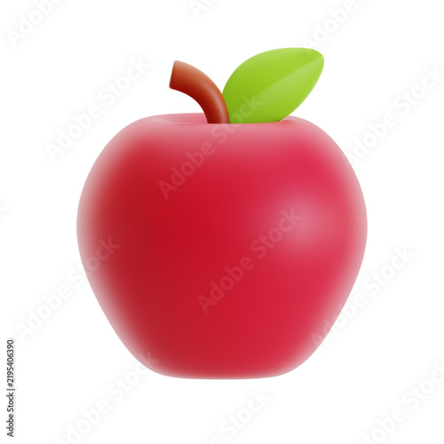 3D Red Apple Education Icon