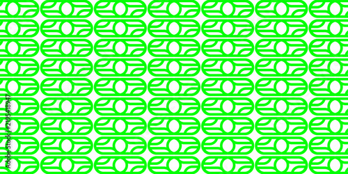 Vibrant Neon Green Abstract Geometric Pattern with Repeating Rounded Shapes and Circular Line Motifs
