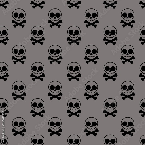 Obraz na plátne Halloween Skull Pattern Illustration for Textile and Wallpaper Design