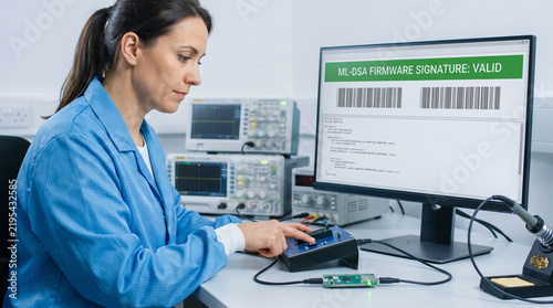 Obraz na płótnie Embedded Firmware Engineer Validating ML DSA Post Quantum Signature