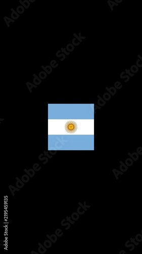 3D Rotating Argentina Flag Cube Animation with Transparent Background