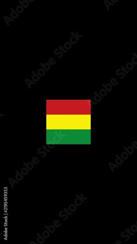 3D Rotating Bolivia Flag Cube Animation with Transparent Background