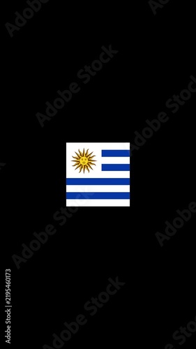 3D Rotating Uruguay Flag Cube Animation with Transparent Background