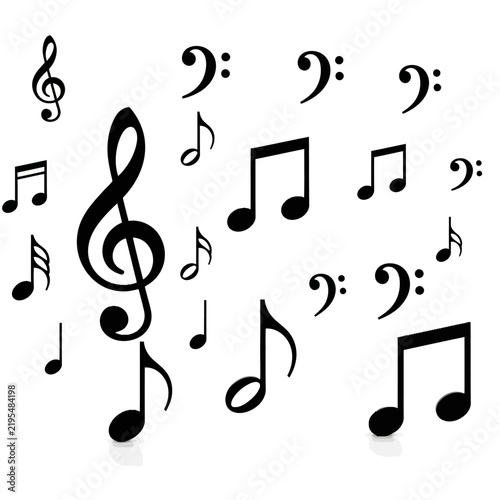 Collection of music notes and symbols.