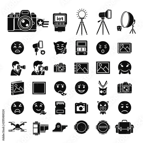 Collection of photography icons and symbols.