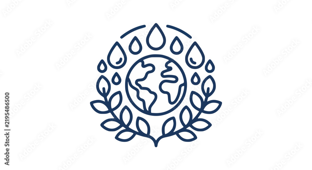 Fototapeta premium World Water Day Blue Planet Illustration