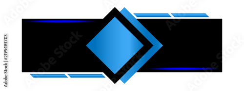 Blue Diamond Label. Geometric Badge Frame, Modern Banner Element, Elegant Decorative Graphic, Transparent Background