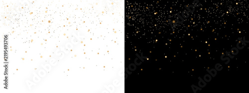 Golden Particle Dust. Scattered Glowing Specks, Fine Sparkle Effect, Elegant Light Texture, Transparent Background