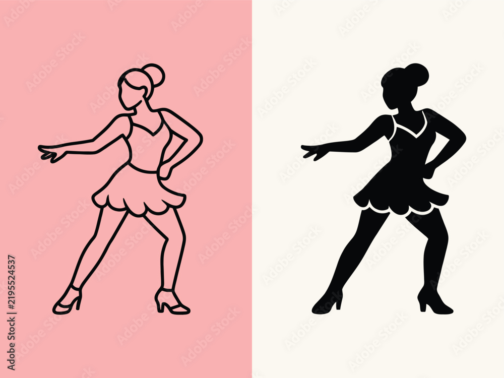 Obraz premium Female dancer in a flowing dress striking a pose during a performance isolated on white background
