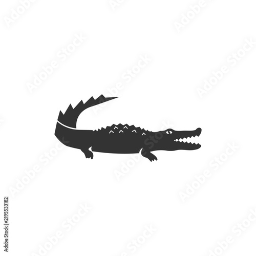 Crocodile silhouette vector design with a spiny texture
