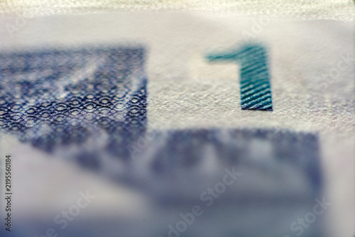 Close-Up of One Currency Note Showing Detailed Texture and Design