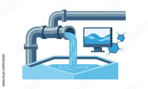 Industrial water treatment system with digital monitoring