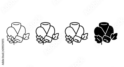 Rose Icons, Floral Vector Graphics, Botanical Line Art, Romantic Flower Symbols