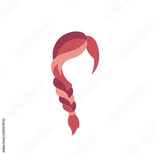Hair Braid Flat Vector Icon