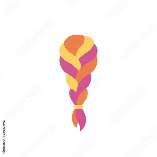 Hair Braid Flat Vector Icon