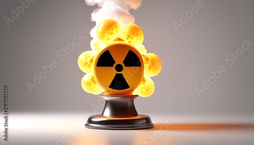 Obraz na płótnie Small radioactive cloud on clean white background