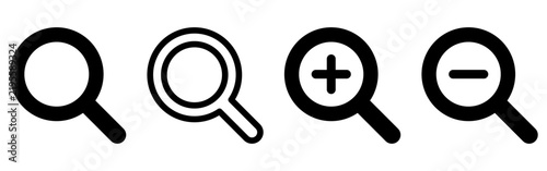 set of vector magnifying glass icons
