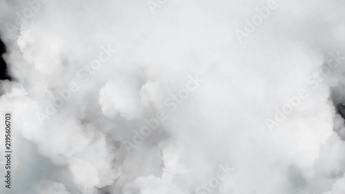 Aerial flight through white cloud layer with alpha channel loop video overlay