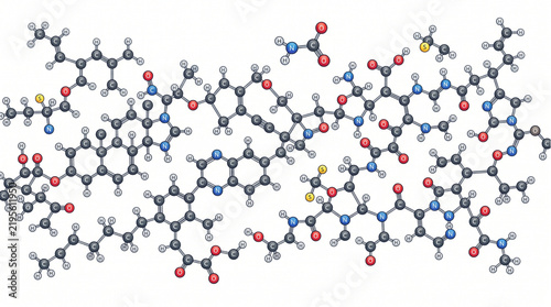 Foto Extensive carbon chain macromolecules and organic chemistry structures