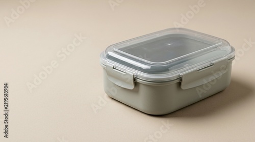 Reusable plastic lunch box - Plain food container with transparent lid