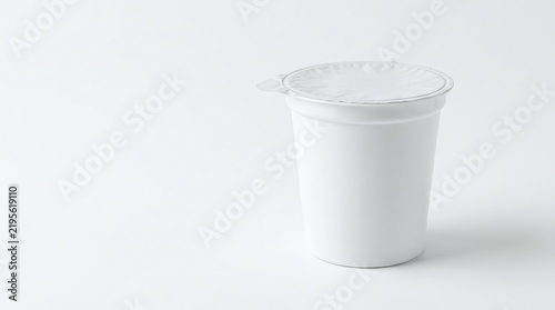 Yogurt cup packaging - Plain white plastic food container