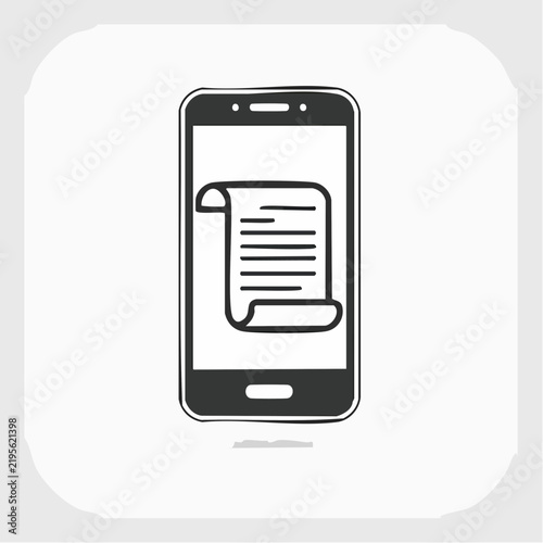 Mobile Document Interface Icon – Smartphone Digital File and Online Content