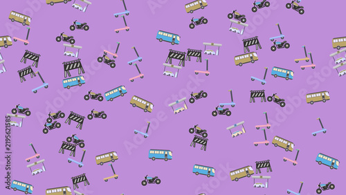 Pattern of vehicles and road elements
