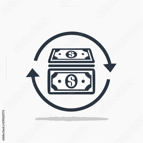 Money Transfer and Payment Exchange Icon – Digital Financial Transaction