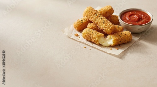 Mozzarella sticks - Crispy cheese sticks with tomato dipping sauce