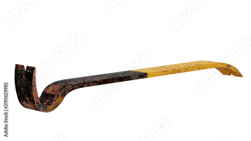 Quadro su tela 3d rendering of a crowbar on a white background